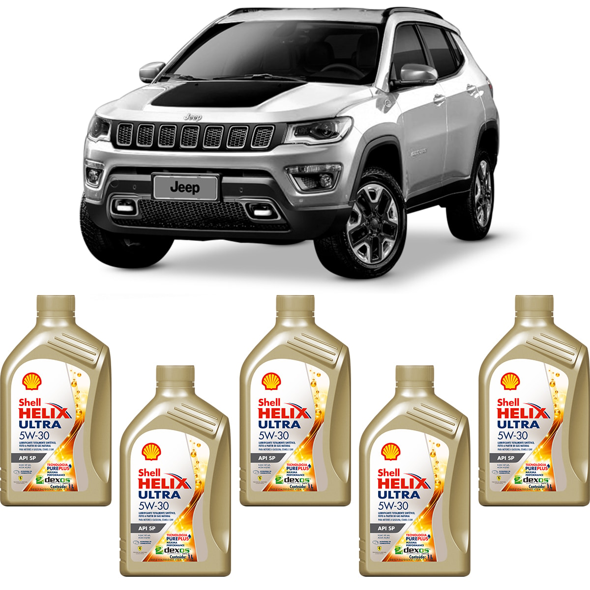 5 Óleo Jeep Compass 2.0 16v Helix Ultra SP 5W-30 Shell - Box Online