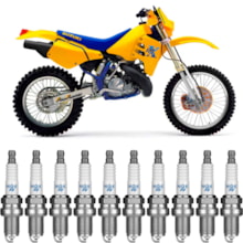 Jogo Kit 10 Velas de Ignição Suzuki RMX 250 1993 a 2008 NGK