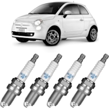 Jogo Kit 4 Velas de Ignição Fiat 500 1.4 16v 2009 a 2019 NGK