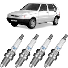 Jogo Kit 4 Velas de Ignição Fiat Uno Tipo 8v NGK Jogo Kit 4 Velas de Ignição Fiat Uno Tipo 8v NGK