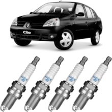 Jogo Vela Ignição Renault Clio Kangoo Duster Logan 1.6 NGK Jogo Vela Ignição Renault Clio Kangoo Duster Logan 1.6 NGK