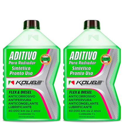 Kit 2 Aditivo Radiador Sintético Pronto Para Uso Koube Verde