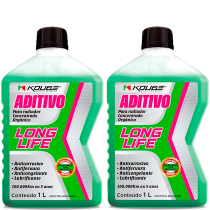 Kit 2 Aditivo Verde Concentrado Orgânico Long Life Koube