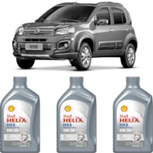 Kit 3 Óleo Fiat Uno 1.0 6v MPFI Helix HX8 AF 5W-30 Shell