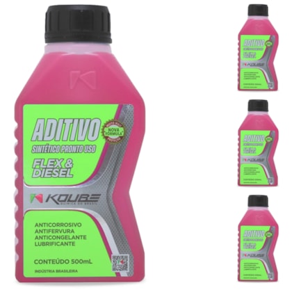 Kit 4 Aditivo Radiador Sintético Pronto Uso Rosa Koube