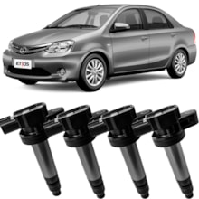 Kit 4 Bobinas Ignição Etios 1.3 1.5 12 a 21 Magneti Marelli Kit 4 Bobinas Ignição Etios 1.3 1.5 12 a 21 Magneti Marelli