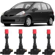 Kit 4 Bobinas Ignição Honda Fit 1.4 DSI 2003 a 2008 Ngk