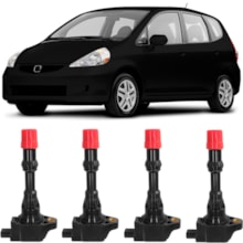 Kit 4 Bobinas Ignição Honda Fit Twin Sparkle 2003 a 2008 Ngk