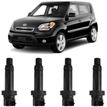 Kit 4 Bobinas Ignição Kia Motors Soul 1.6 2009 a 2020 Ngk