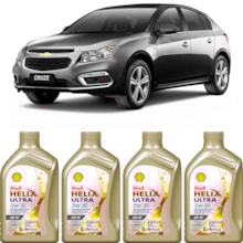 Kit 4 Óleo Chevrolet Cruze 1.4 DFI Helix Ultra SP 5W30 Shell