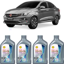 Kit 4 Óleo Fiat Cronos 1.3 8v MPI Helix HX8 AG 0W-20 Shell