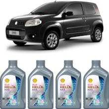 Kit 4 Óleo Fiat Novo Uno 1.3 MPI Helix HX8 AG 0W-20 Shell
