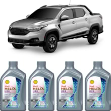 Kit 4 Óleo Fiat Strada 1.3 8v MPFI Helix HX8 AG 0W-20 Shell