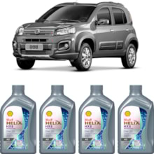Kit 4 Óleo Fiat Uno 1.3 8v MPFI Helix HX8 AG 0W-20 Shell