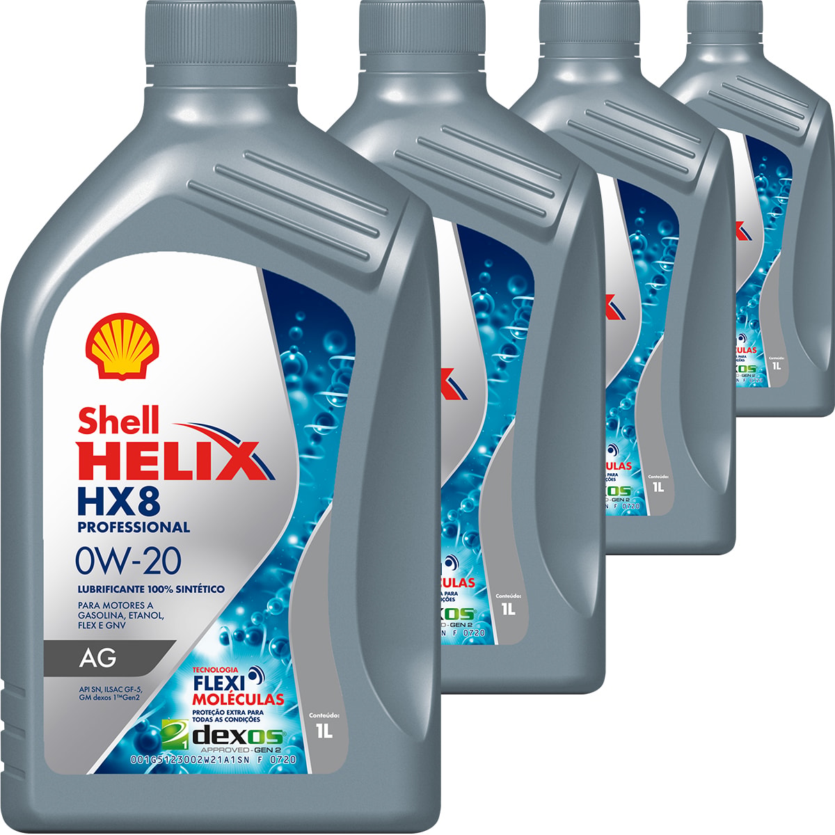 Kit 4 Óleo Honda Fit 1.5 16v PGMFI Helix HX8 AG 0W-20 Shell - Box
