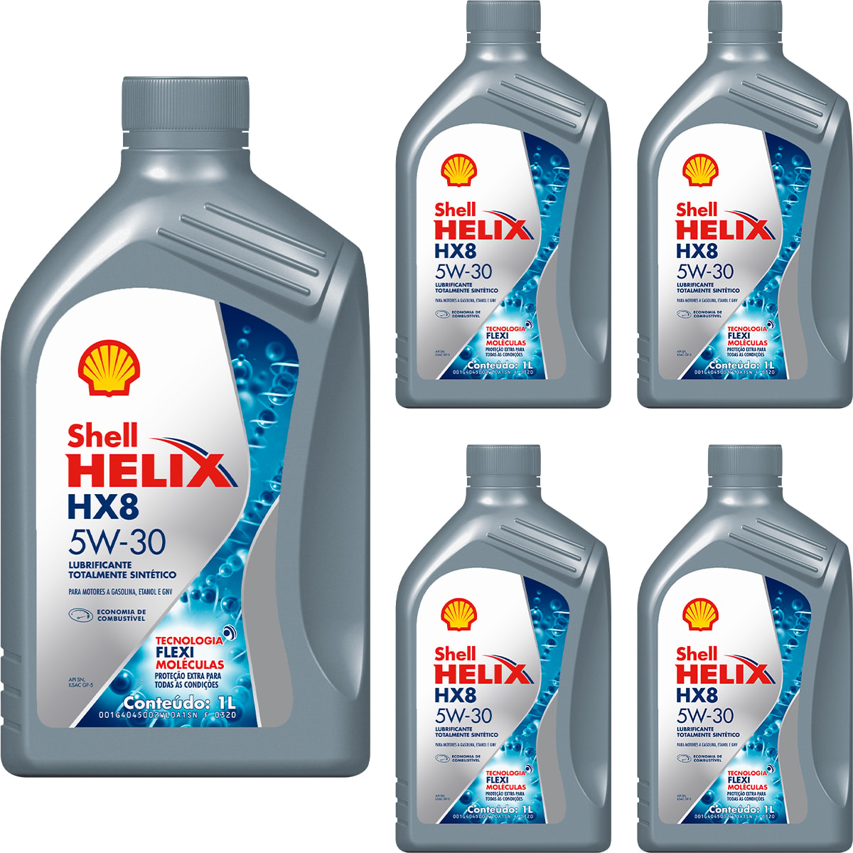 Kit 5 Óleo Nissan Versa 1.6 16v Helix HX8 SP 5W-30 Shell - Box Online