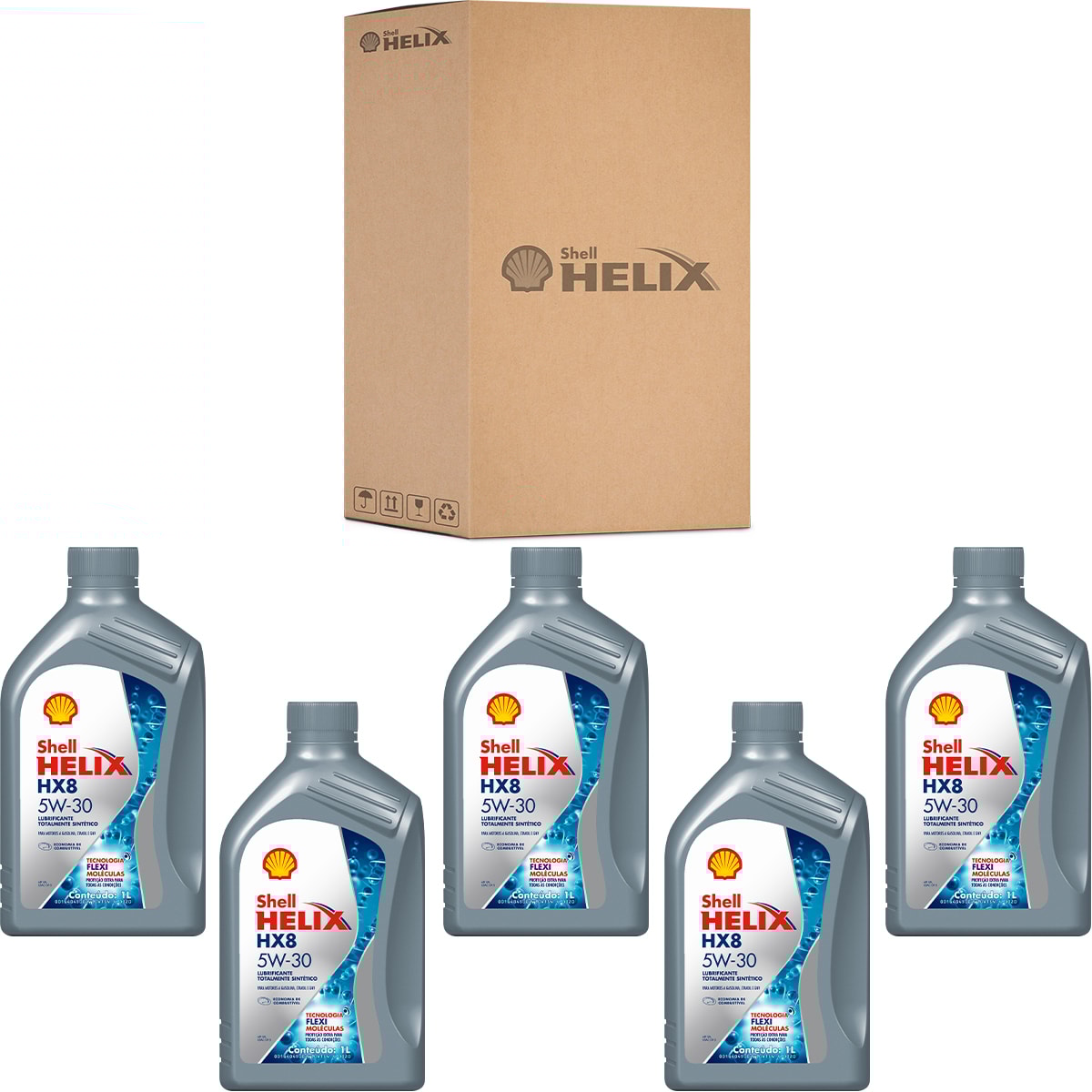 Kit 5 Óleo Toyota Rav4 S 2.5 16v Helix HX8 SP 5W-30 Shell - Box Online