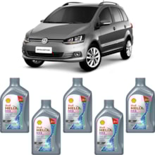 Kit 5 Óleo Volkswagen Spacefox 1.6 Helix HX8AV 5W-40 Shell