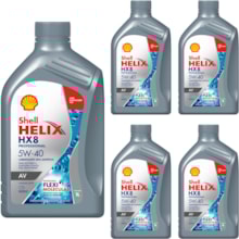 Kit 5 Óleo Vw Saveiro Cross 1.6 MPI Helix HX8AV 5W-40 Shell