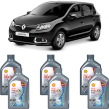 Kit 6 Óleo Renault Sandero 2.0 16v Helix HX8AV 5W-40 Shell
