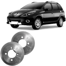 Par Disco Freio Traseiro Peugeot 207 SW 2009 Hipper Freios